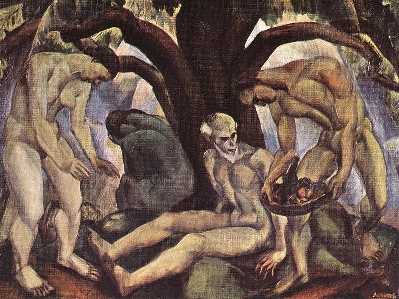 1894-Gyula Derkovits - Sotto un grande albero (1922)